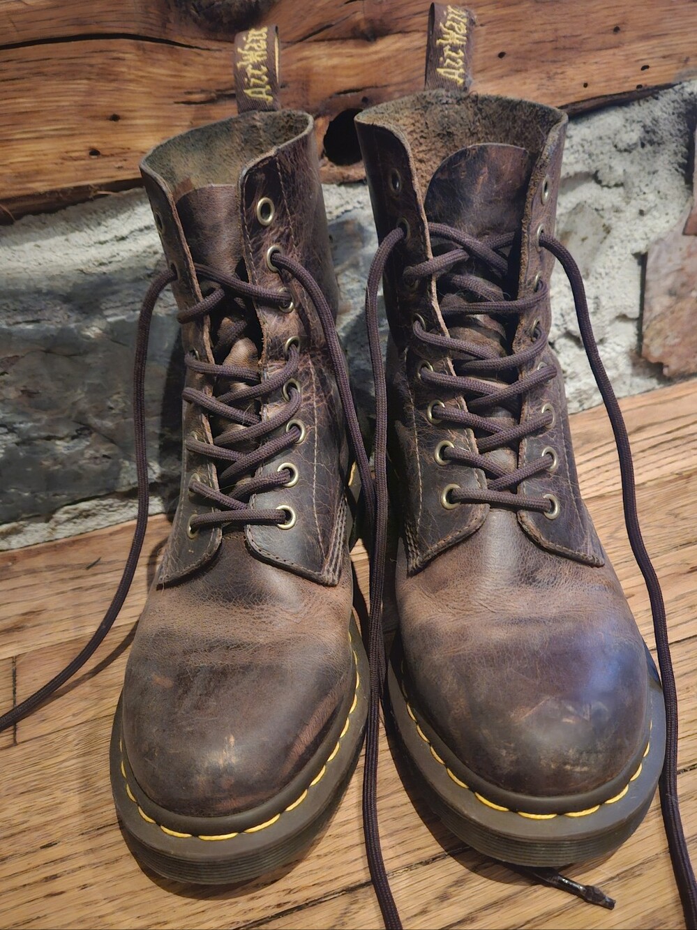 Dr. Martens Crazy Horse Brown Leather Heeled Boots